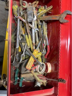 Vintage Tool Box Loaded with Old Hand Tools – Wrenches, Sockets, Pliers