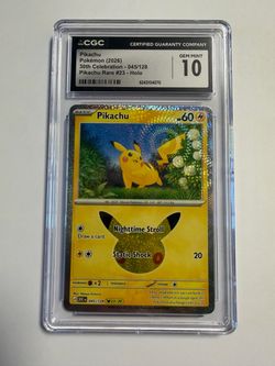 Pikachu Holo Rare CGC 10 Gem Mint Pokemon Card