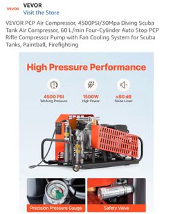 VEVOR PCP Air Compressor. Brand New.