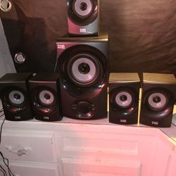 BLUETOOTH SURROUND SOUND SYSTEM ACOUSTIC...SOME SPEAKERS DONT WORK GOOD...BLUETOOTH SUB SPEAKER WORKS GREAT...