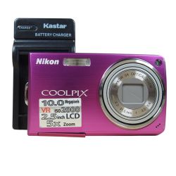 Nikon Coolpix S550 10.0MP Digital Camera Bundle Pink w/Charger + Battery Tested Comes with: Camera Charger Battery *battery door is tiny bit loose but