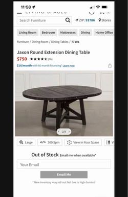 Living Spaces Jaxon Grey 5 Piece Round Extension Dining Set Wood Table And Chairs
