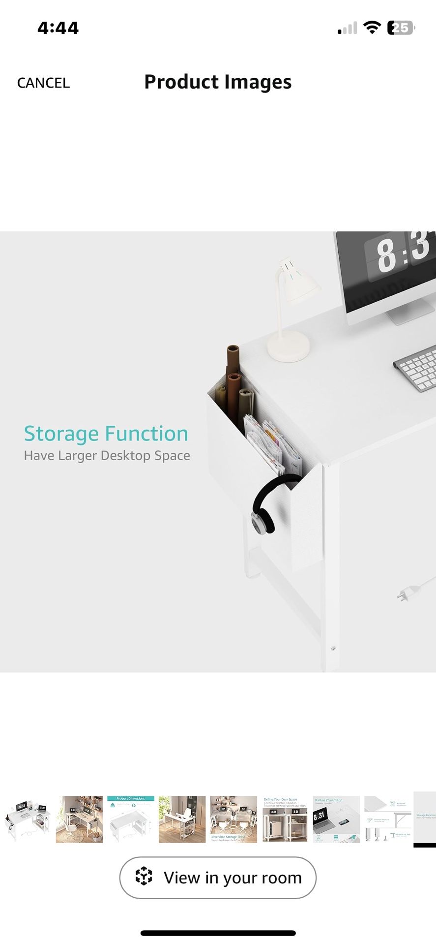 Computer Desk L Shape with Power Outlet Shelves,