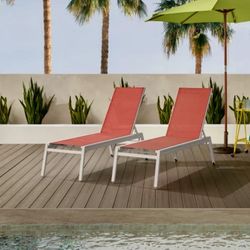 Madison Resort Chaise Lounge Resort Slings 2-Pack in Salmon Color. Brand New in the Box.