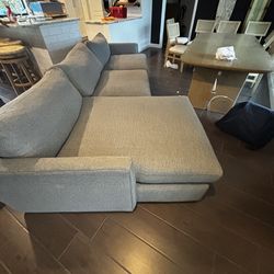 Crate&Barrel Sectional Sofa with Chaise Grey color