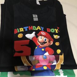 Custom Mario Brothers Birthday T Shirts 