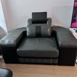 Modern Leather Sofa Set with Built-in 