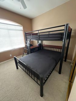 wayfair twin over full L-shaped bunk bed with desk