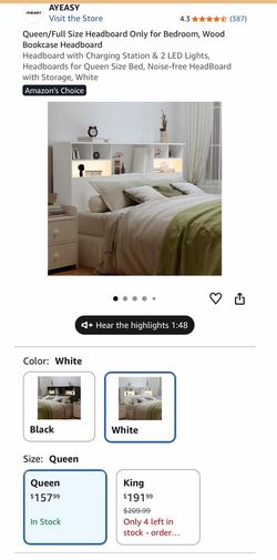 Dorm Bedside shelves OR Headboard-Queen/Full with charging station