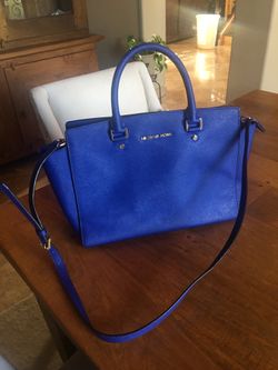 Cobalt blue Michael Kors leather bag