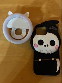 iPhone 13/14/15 Cute Case + Selfie Ring Light – $8