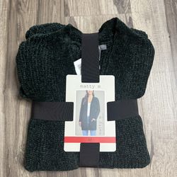 Matty M Ladies Rib Stitch Chenille Cardigan