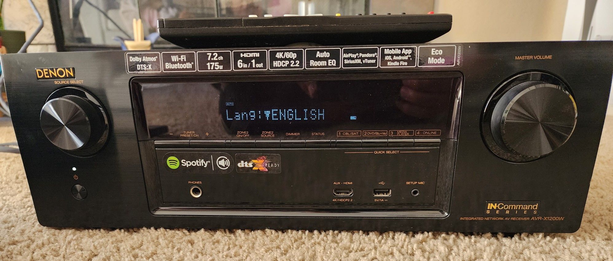 DENON AVRX1200W 7.2Ch 4K Ultra HD Integrated Network AV Receiver WiFi
