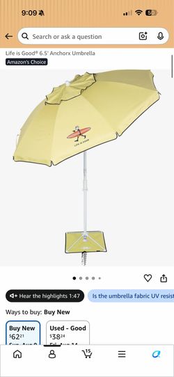 Life is Good® 6.5' Anchorx Umbrella
