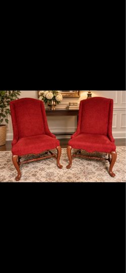 Set of 2 Stylish Red Accent Chairs – Bold & Beautiful!
