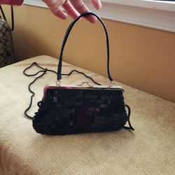 Small Black Sequined Party bag