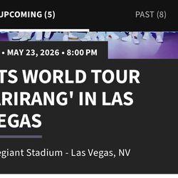 2 Tickets for BTS in Las Vegas - Sat, 5/23
