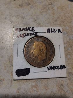 1862-K France 10 Centimes Coin - Napoleon III Empire Français Bronze Bordeaux Mi
