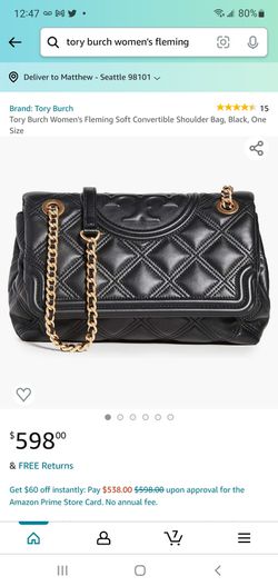 100% Authentic TORY BURCH • Crossbody Handbag Purse • Plush Black Matte  Leather w Gold Chain • PRE-OWNED, EXCELLENT! for Sale in Seattle, WA -  OfferUp
