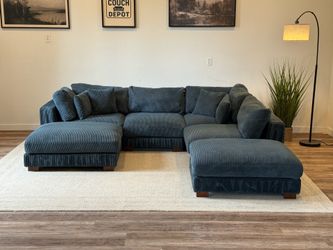 Blue modular sectional couch delivery available