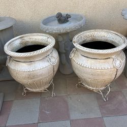 New Flower Pots Made Out Of Clay And Iron 
