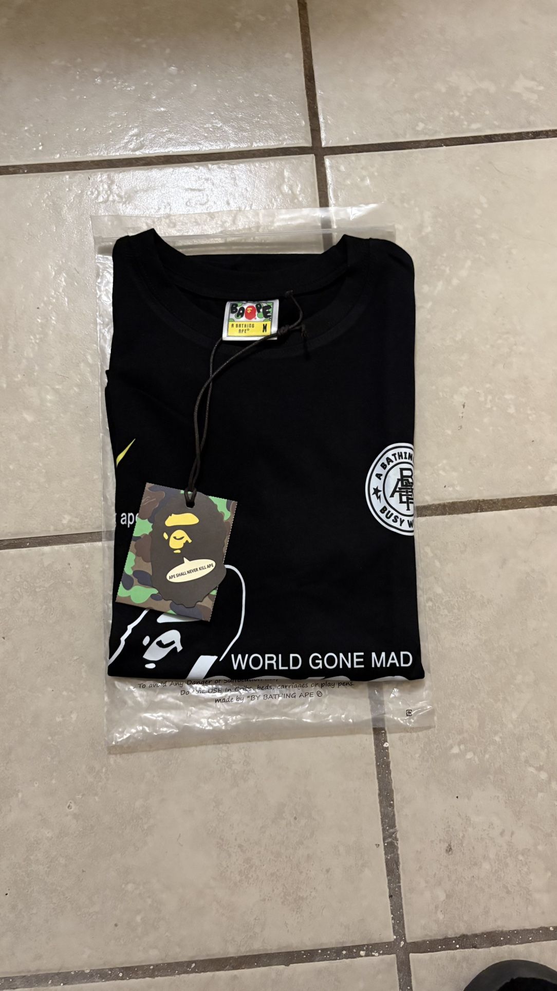 black bape soccer tee