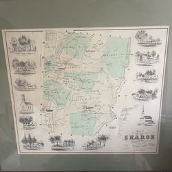 Early Sharon Ct Reproduction Colored Map 