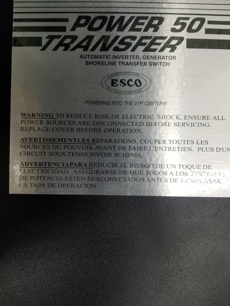 Esco Power 50 transfer switch For Motorhomes 