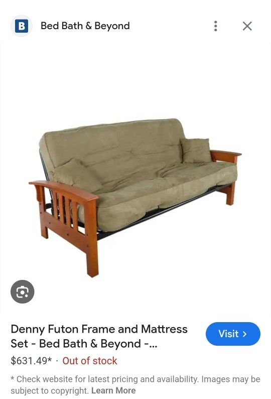 Denny Futon Frame and Mattress Set $250