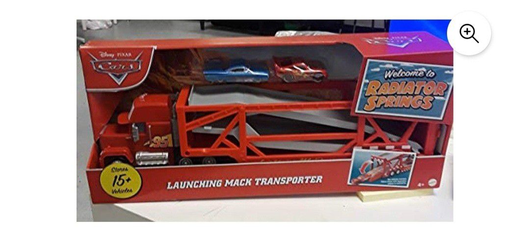 Brand New Disney Cars Launching Mack Transporter Red Dinoco Transporter Store 15+ Cars