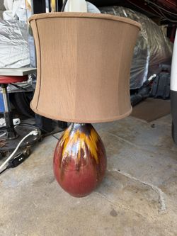 Mid-Century Modern Ceramic Table Lamp – Drip / Lava Glaze ONLY 1