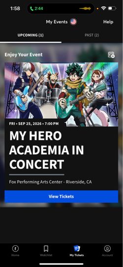 Concert tickets
