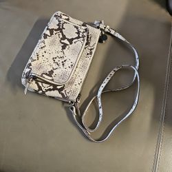 Python  Faux Leather Crossbody Bag