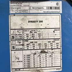 Miller dynasty 300 TIG welder