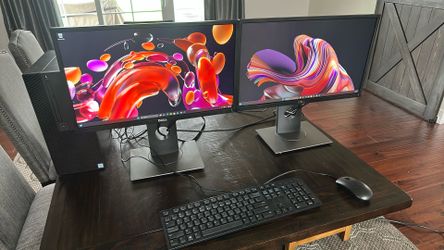Dell PC Set With Dual 22” LCD Windows 11 Pro 500 GB SSD 16 GB Ram