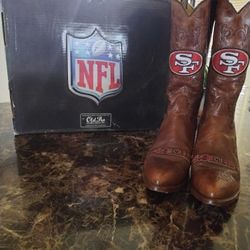 New San Francisco 49ers Cowboy Boots Size 10