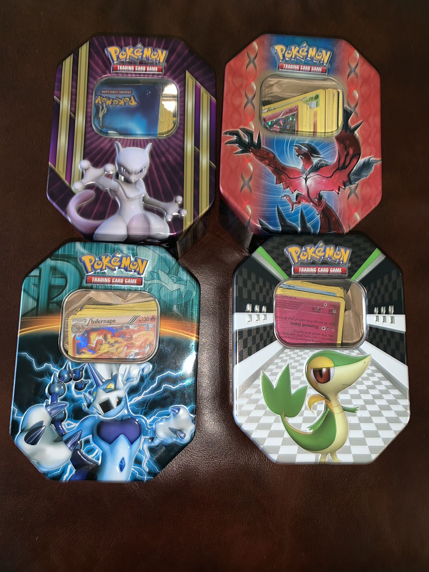 Pokemon cards and tins