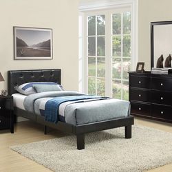 Twin bed frame faux leather