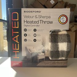 Velour & Sherpa Heated Throw - Biddeford