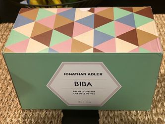 New Jonathan Adler Biba Set of 2 ribbed Glasses 13 oz