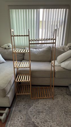 Bamboo garment shelf