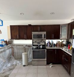 Dark Brown Shaker Kitchen Cabinet Set