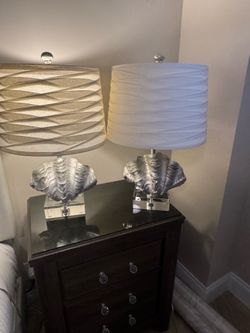 Seashell pewter lamps