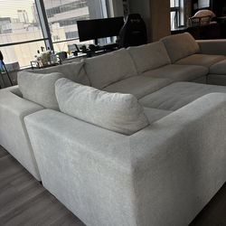 Large Modular Sectional Sofa with Ottoman