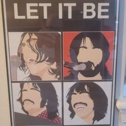 BEATLES LET IT BE CANVAS 12X16 POSTER WALL ART FRAMED