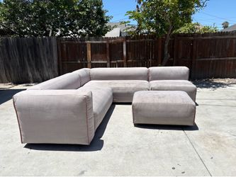 Sectional Sofa / Couch with Ottoman - $75 - Pickup Today