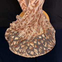 Hand Mad Size 10 Bueatiful Gold Gown