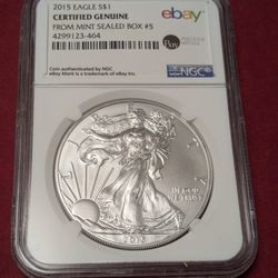 2015 American Silver Eagle Coin .999 NGC MS69