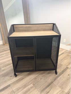 Industrial Liquor/Bar Cabinet on Wheels – Excellent Condition – $125