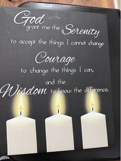 LED Lighted Serenity Prayer Wall Art Canvas – Battery Operated